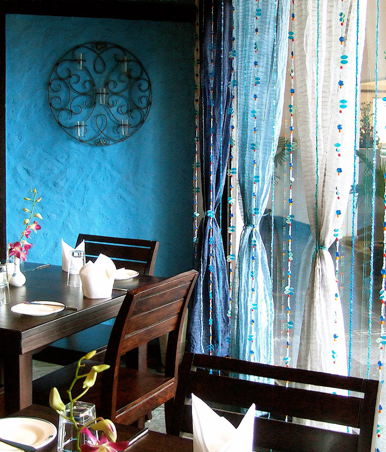 Moroccan Blue Bead Curtain, Bohemian Beaded Curtains