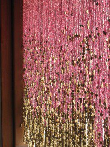 Pink Gold Bead Curtain