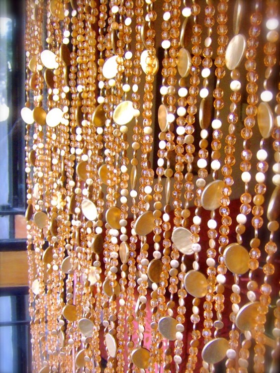 gold crystal bead curtain 1