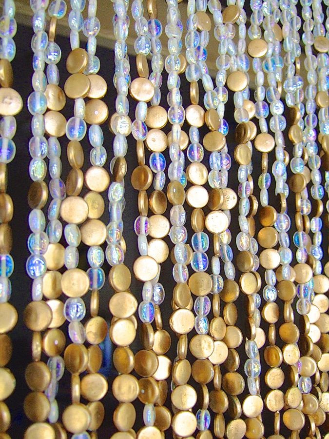 Glass Beaded Curtain Gold