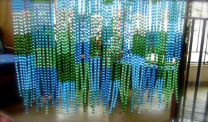 Beautiful Blue Green Transparent Bead Curtain