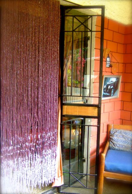 Purple Bead Curtain Hanging Sculpture