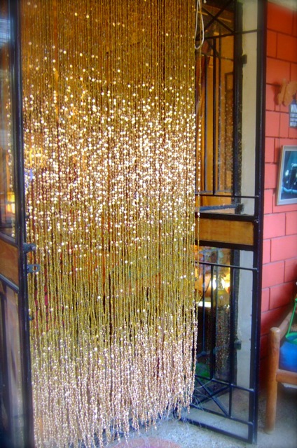 Antique Champagne Glass Bead Double Gold Beaded Curtain For Sale Interior Design