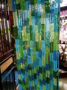 Blue Green Glass Beaded Curtian Interior Decoration Screen Room Divider