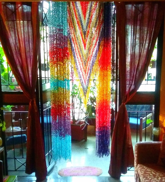 Bright Colourful Door Beads Curtain