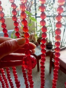 Red Crystal Beaded Curtain