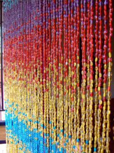 Colourful Room Divider In Glass Beads
