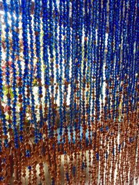 Buy Beaded Curtain Room Partition - San Francisco Blue Gold Ombre ...