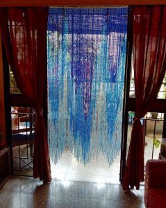 Blue Crystal Beads Curtain