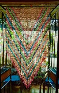 Peaches And Blues Aztek Interior Decor Beaded Curtain