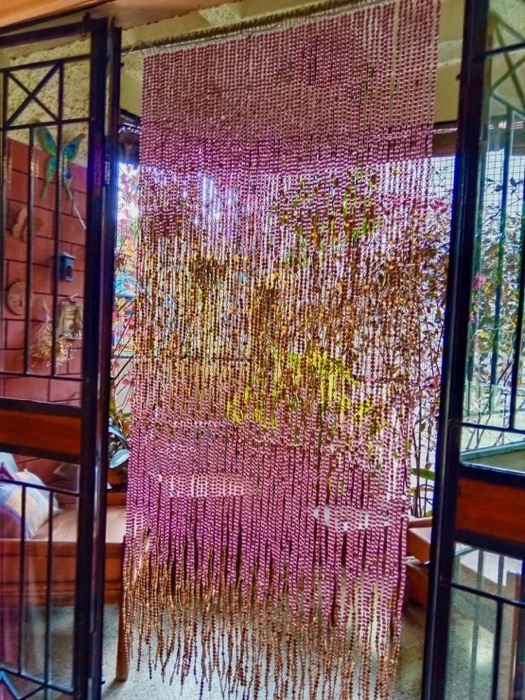 Interior Design Pink Gold Crystal Beaded Curtain Ready-made