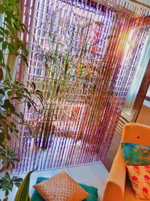 Silver Chain Link Beaded Curtain