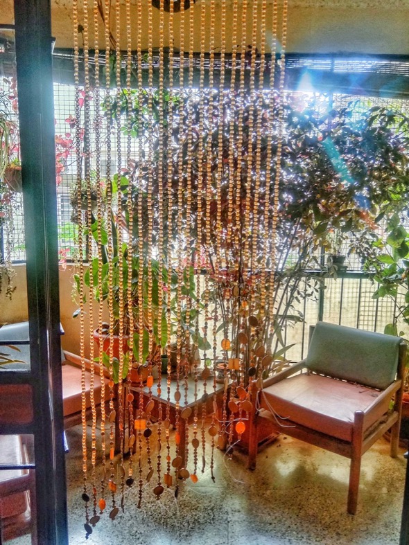 Champagne Crystal Basket Bead Curtain