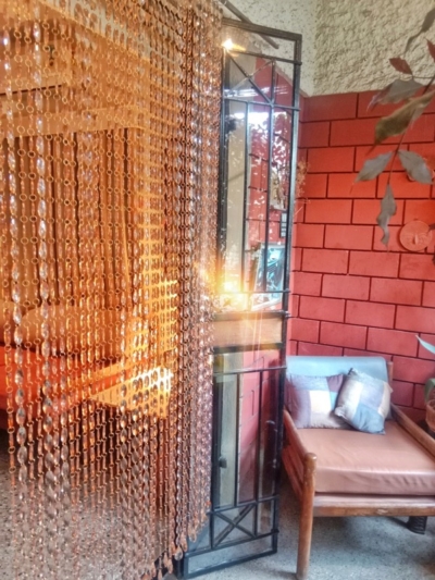 Amber Crystal Beaded Curtain